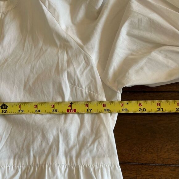 English Factory Anthropologie White Puff Sleeve Tiered Midi Dress Small AK105D - Picture 11 of 13